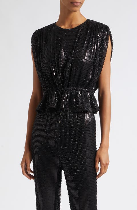 Talon Strong Shoulder Sequin Top