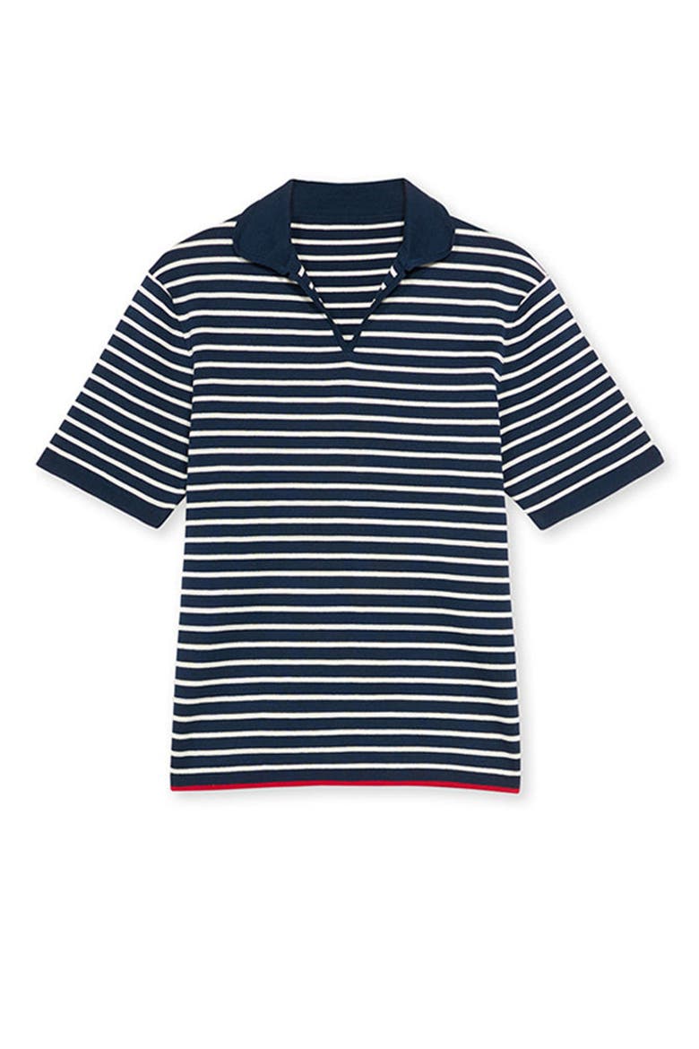 Andy Polo Short Ribbed Sleeve, Main, color, BLUE