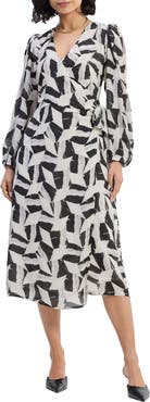 Reistor Midi Wrap Dress in Abstract Mosaic
