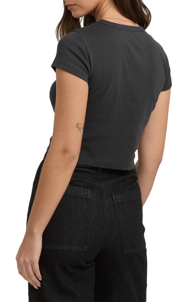 Billabong To the Roots Seashell Graphic Cotton Baby Tee, Alternate, color, Off Black