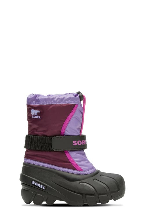 Sorel Kids' Flurry Waterproof Snow Boot In Purple Dahlia/paisley Purple