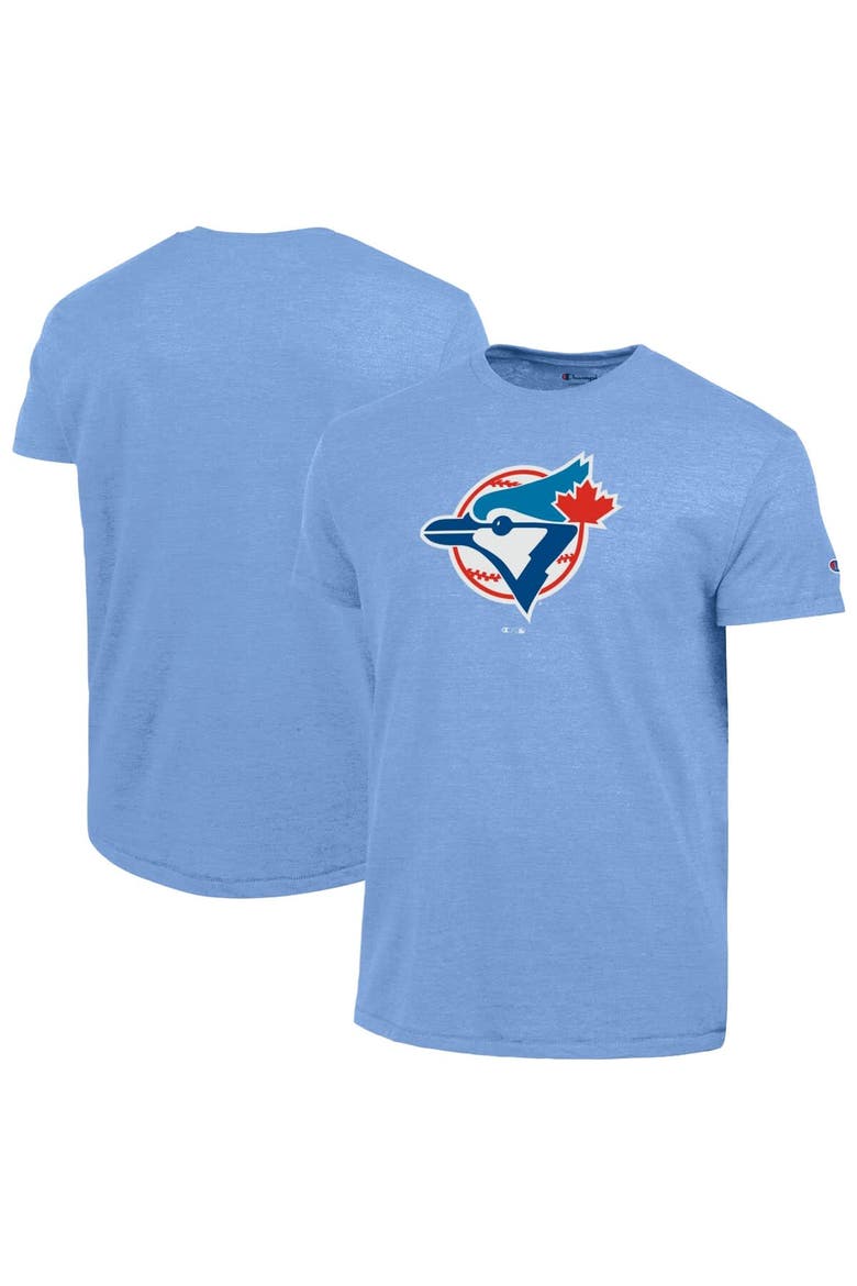 Men's Champion  Powder Blue Toronto Blue Jays Cooperstown Logo Tri-Blend T-Shirt, Main, color, Powder Blue