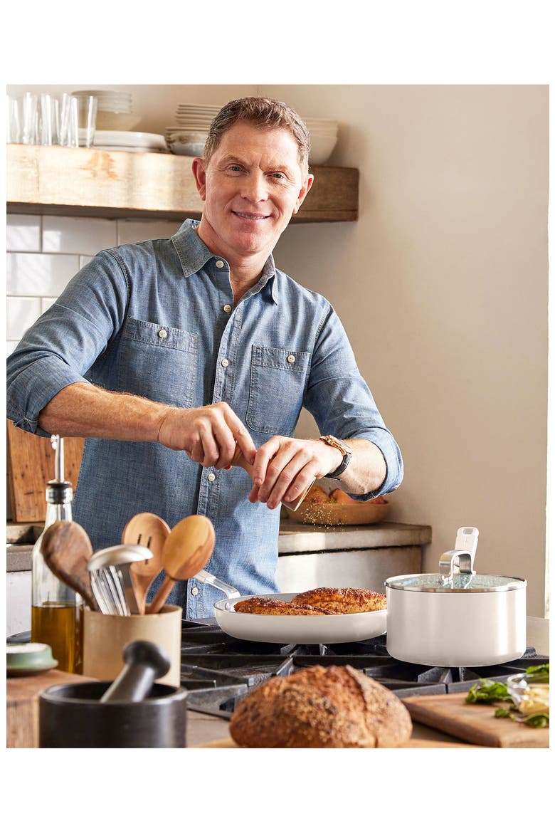 Bobby Flay 13-Piece Nonstick Cookware Set, Alternate, color, CREAM