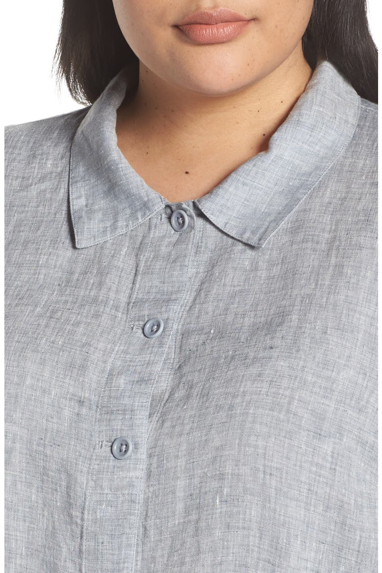 Crop Organic Linen Jacket, Alternate, color, CHAMBRAY