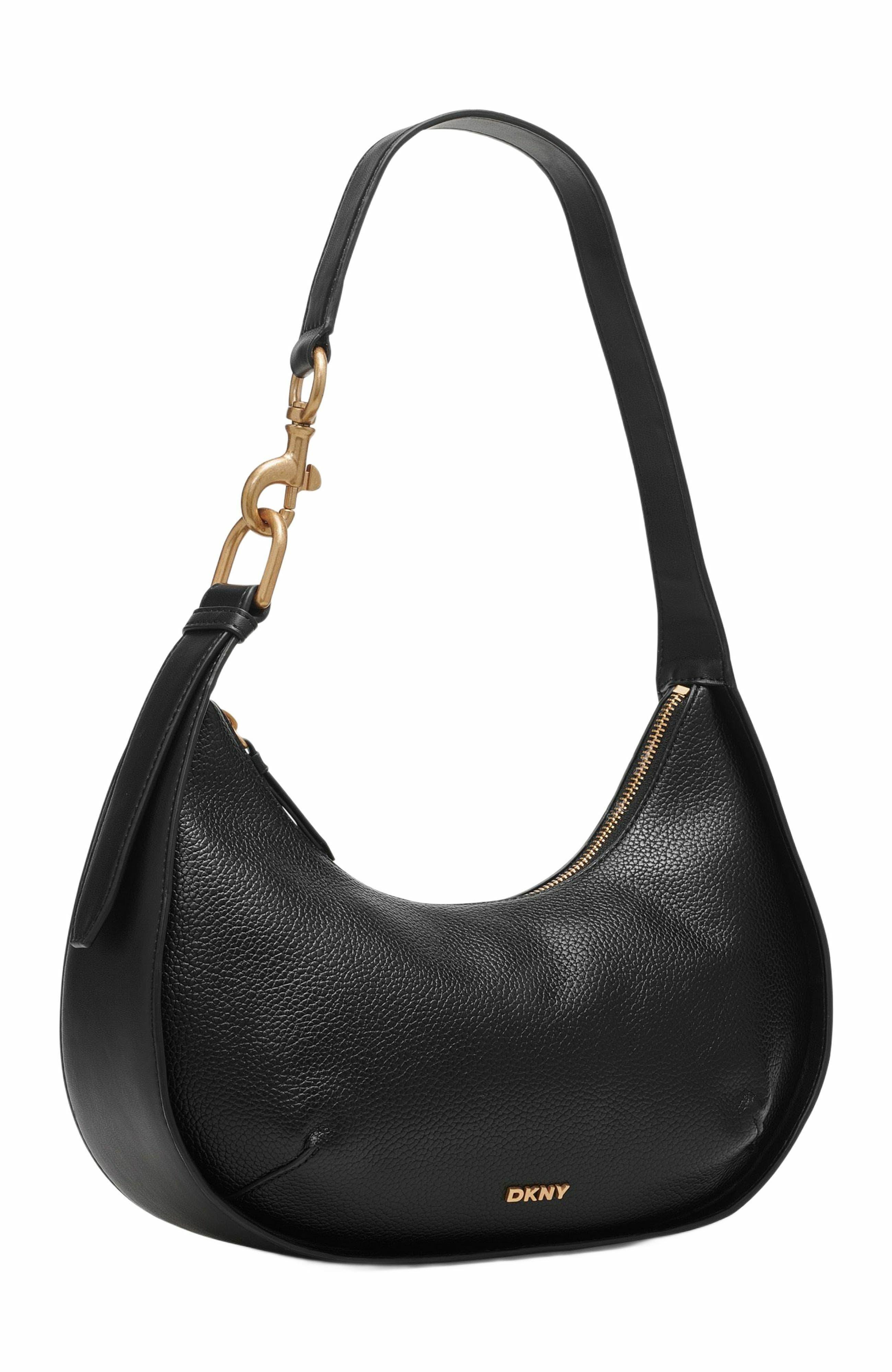 DKNY Thyme Hobo Bag, Alternate, color, Black/Gold