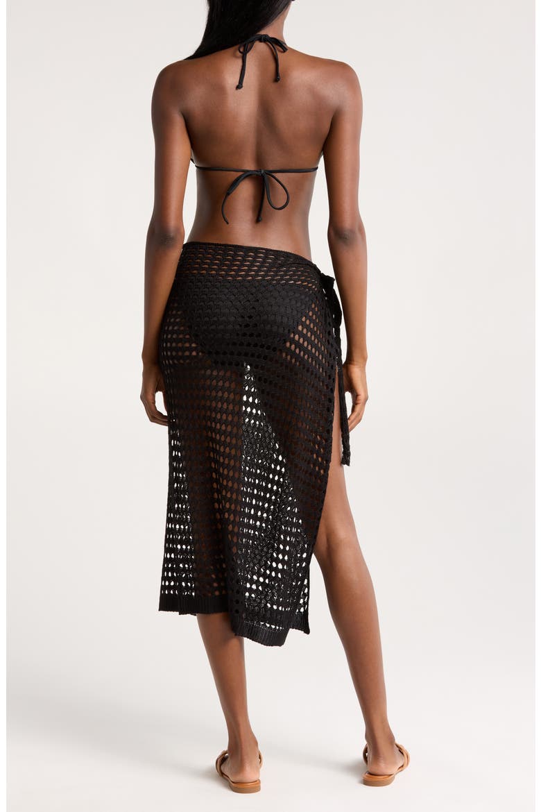 Open Stitch Cover-Up Skirt, Alternate, color, BLACK