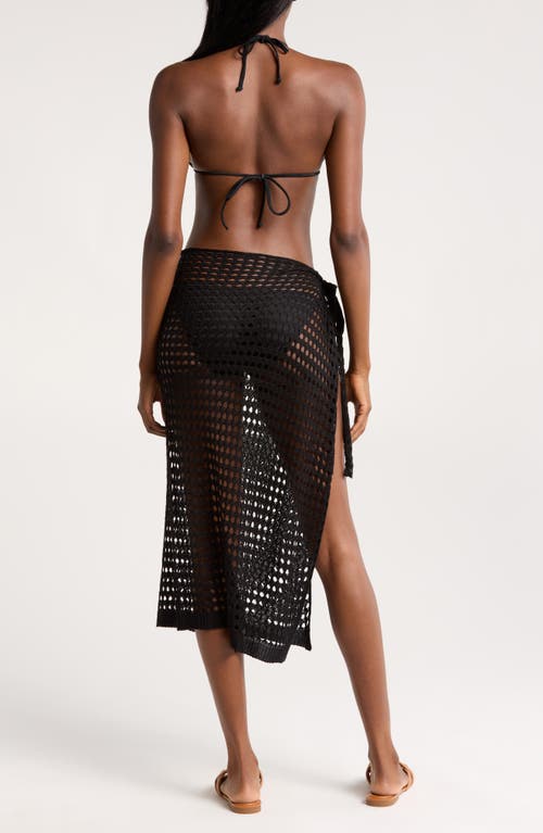 Nordstrom Open Stitch Cover-up Skirt In Black