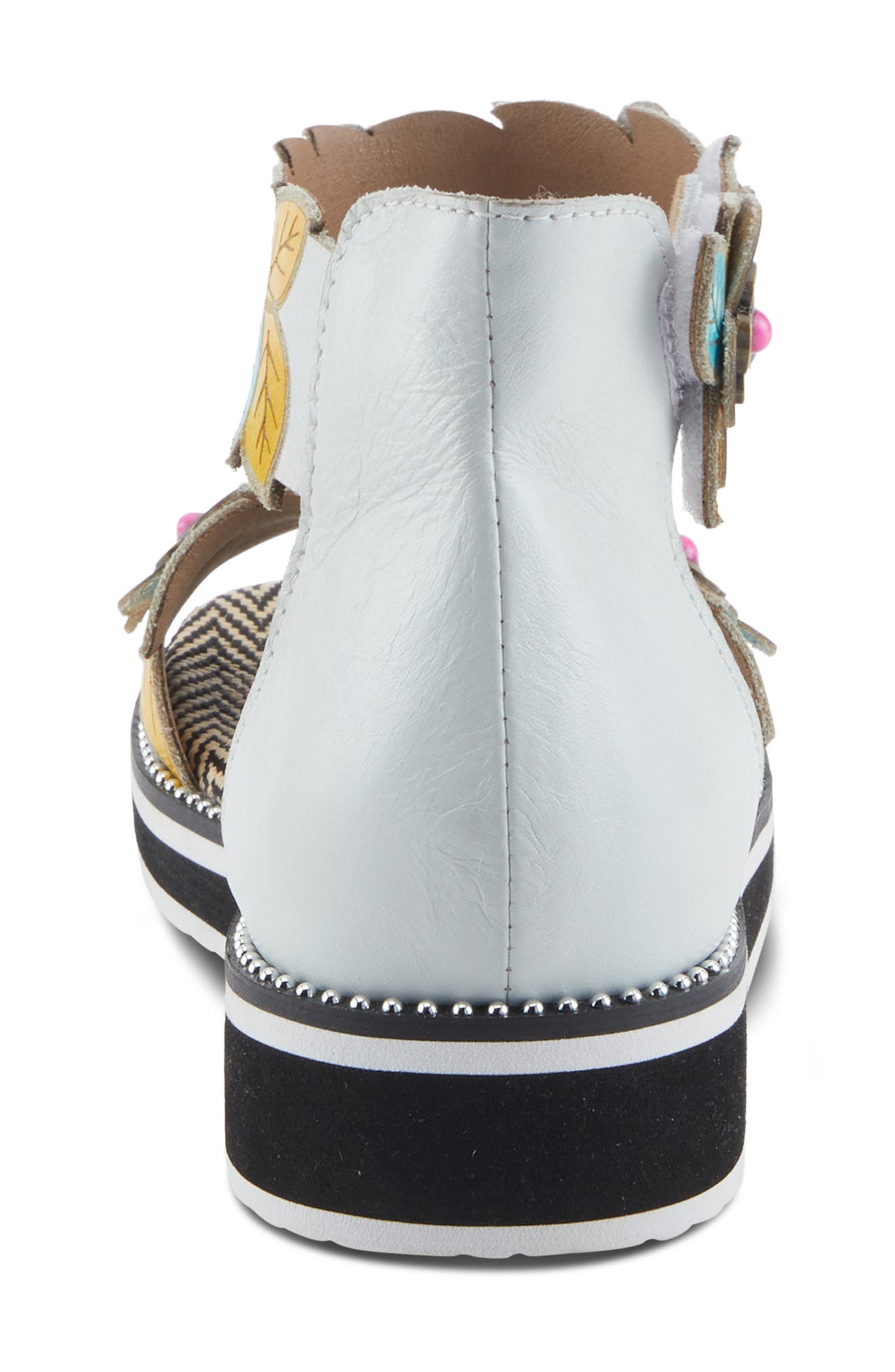 L'Artiste by Spring Step Cruzer Ankle Strap Sandal, Alternate, color, White Multi