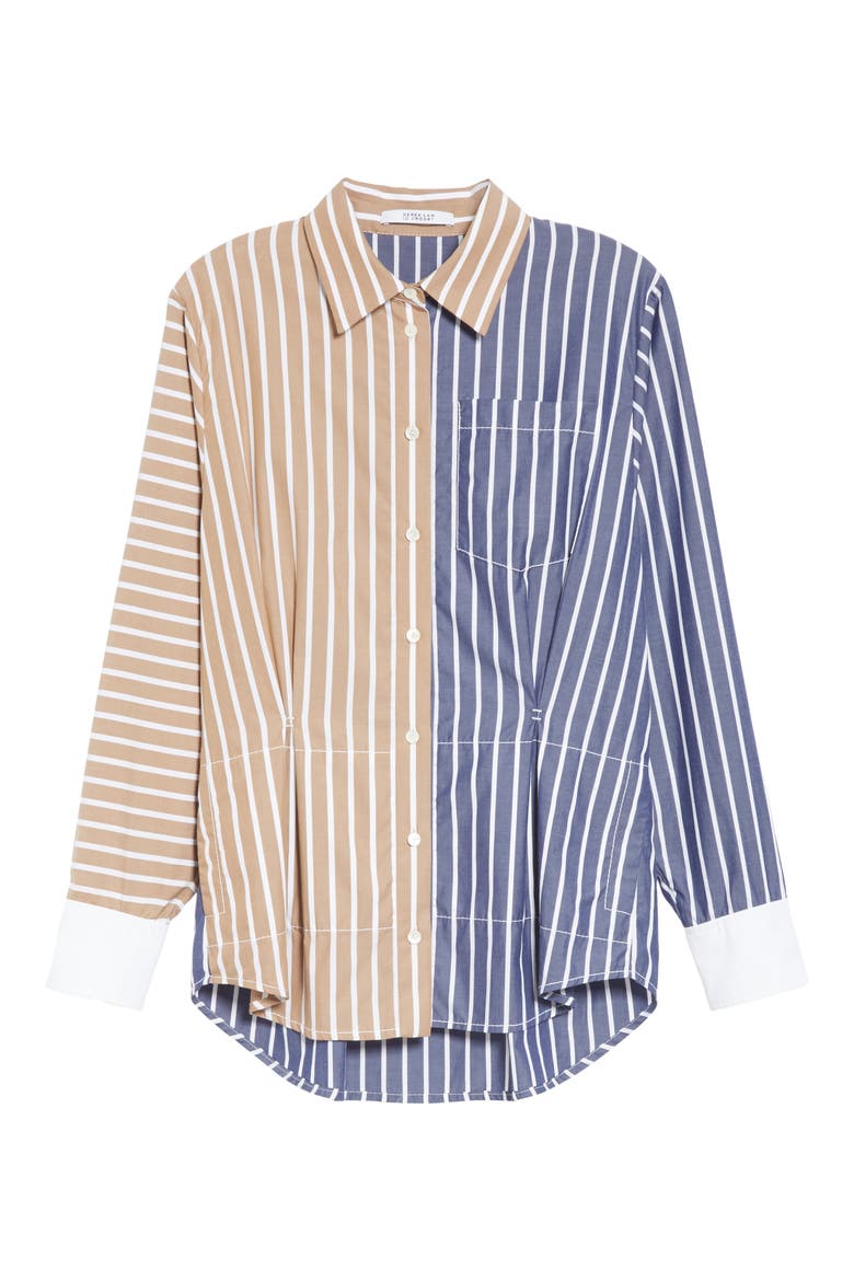 Colorblock Stripe Shirt, Alternate, color, NAVY KHAKI