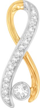Haus of Brilliance 10K Two-Tone Gold 1/5 cttw Diamond Radiant Ribbon Pendant Necklace