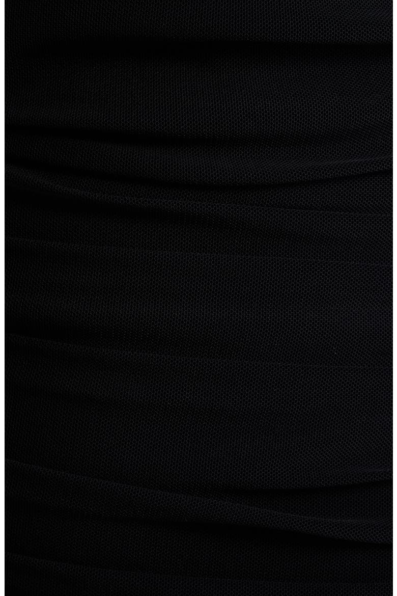 Ruched Drape One-Shoulder Minidress, Alternate, color, BLACK
