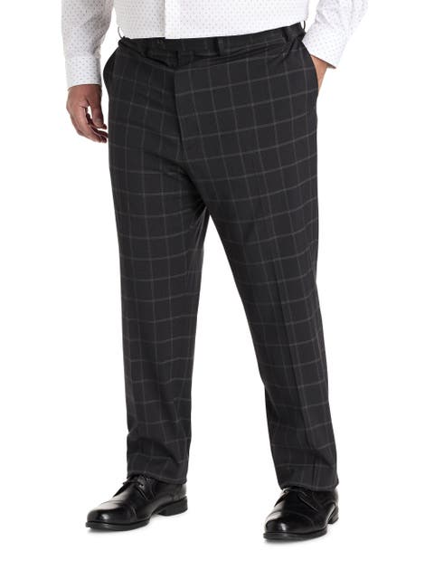 Big & Tall Windowpane Suit Pants