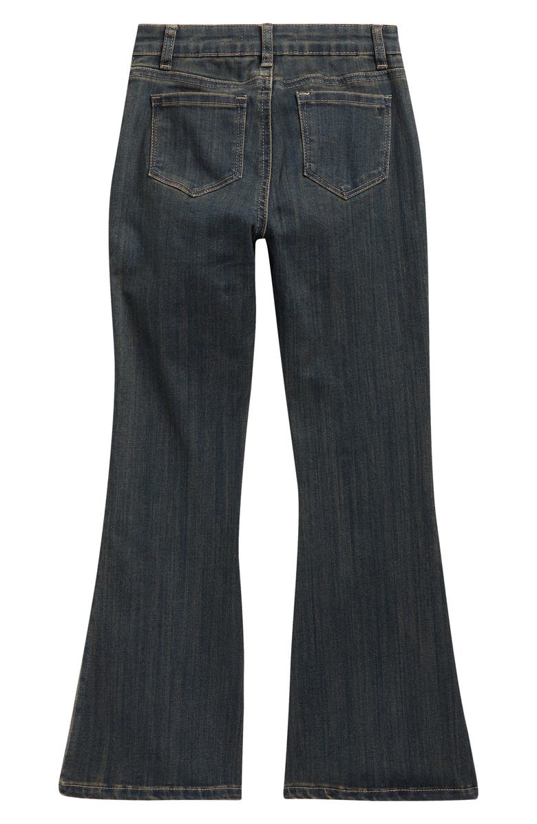 Tractr Kids' Colorblock Flare Leg Jeans, Alternate, color, Vintage Wash