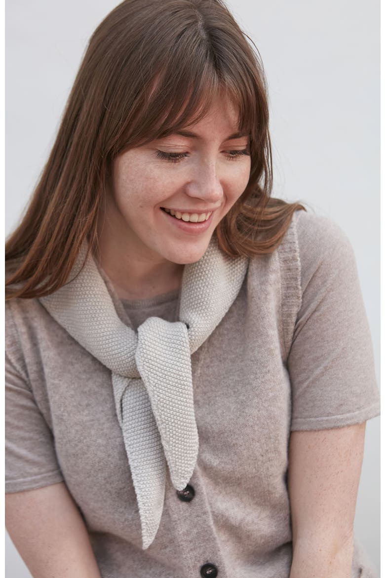 Cotton Textured Neckerchief, Main, color, Oatmeal