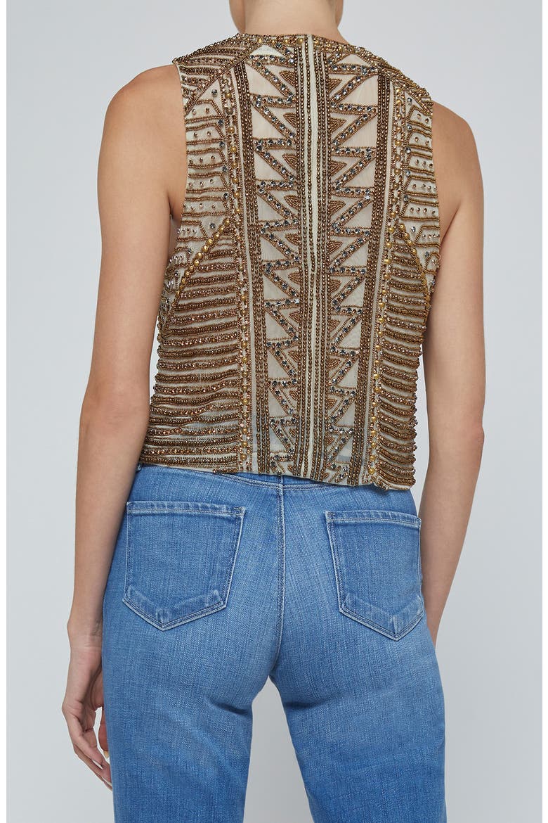 Kienna Embellished Sleeveless Top, Alternate, color, PARCHMENT