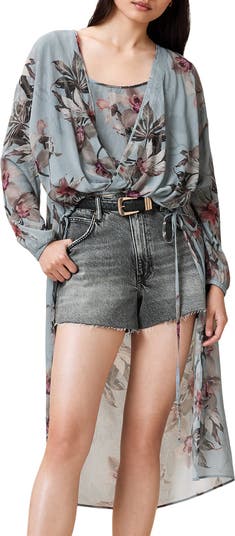 Avala High Low Floral Wrap Top