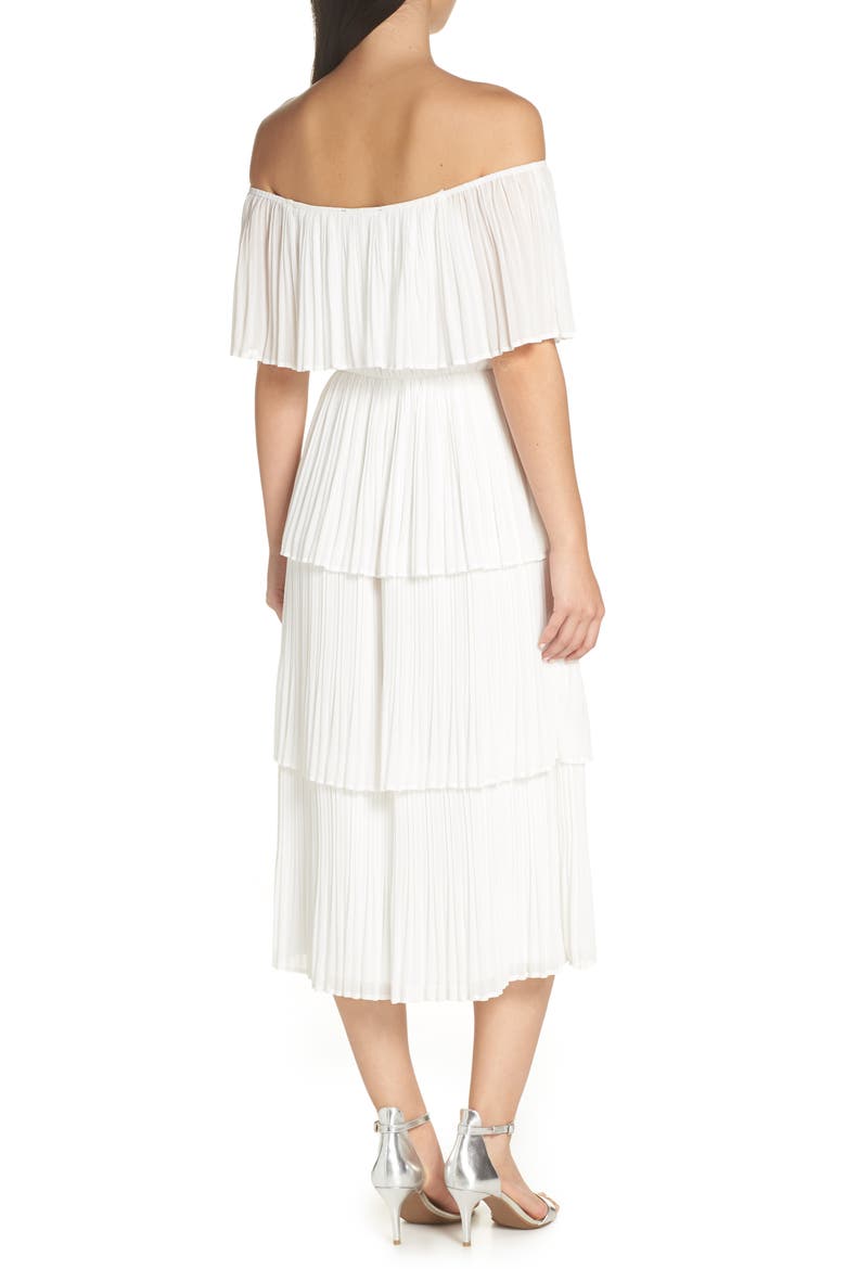 Gala Ready Off the Shoulder Dress, Alternate, color, WHITE