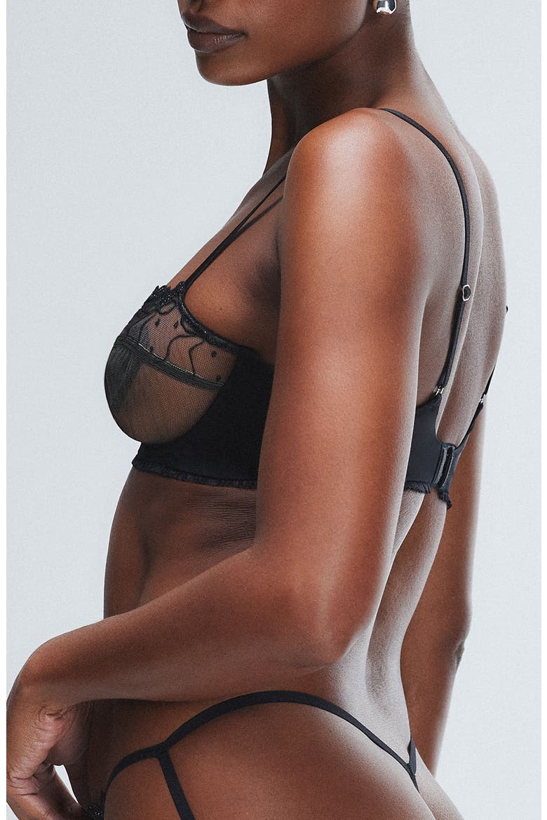Loveline Balconette Bra, Alternate, color, BLACK CAVIAR