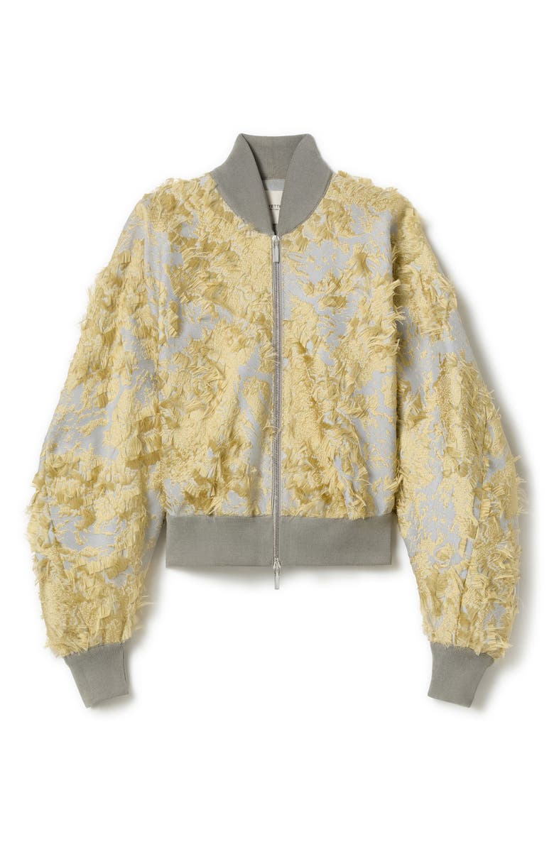 Lafayette 148 New York Pastel Dust Jacquard Fringe Dolman Sleeve Bomber Jacket, Alternate, color, 