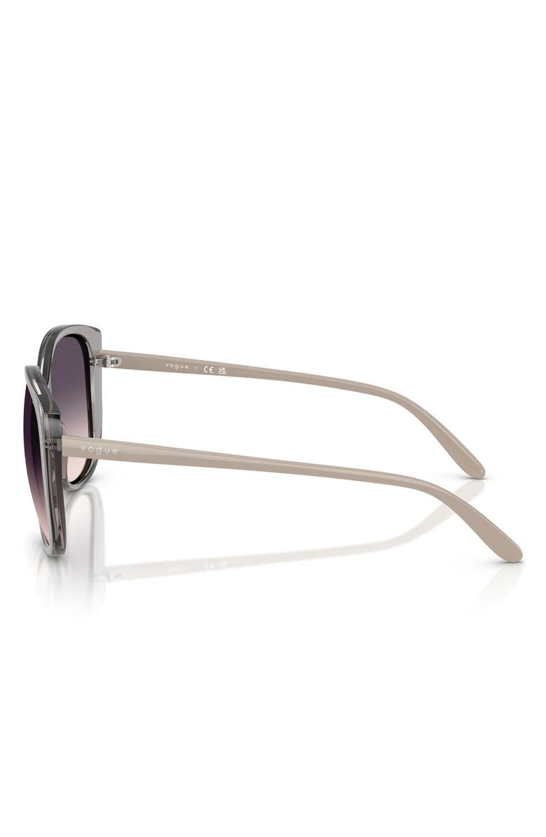 VOGUE 55mm Polarized Gradient Butterfly Sunglasses, Alternate, color, Grey