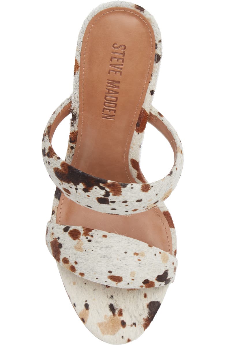 Steve Madden Saturn Genuine Calf Hair Slide Sandal, Alternate, color, White/ Camel