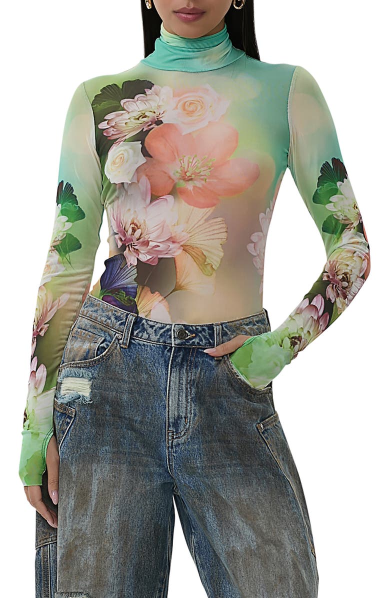 AFRM Zadie Print Turtleneck Top, Main, color,