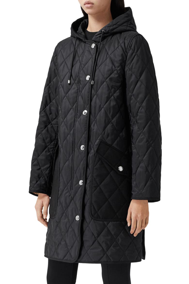 Roxby Thermoregulated Quilted Coat, Main, color, BLACK