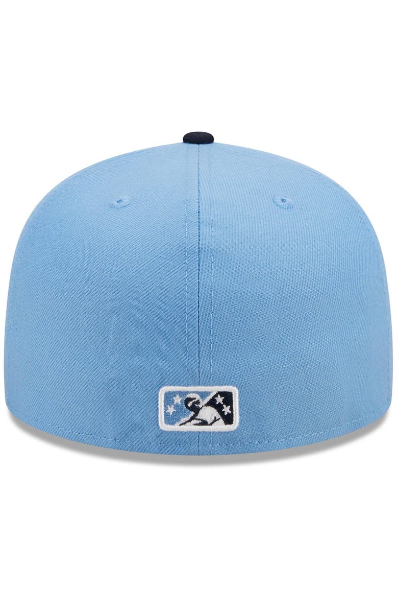 New Era Men's New Era Light Blue/Navy Hillsboro Hops Marvel x Minor League 59FIFTY Fitted Hat, Alternate, color, 