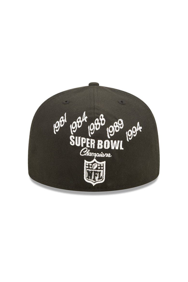 Men's New Era Black San Francisco 49ers Crown 5x Super Bowl Champions 59FIFTY Fitted Hat, Alternate, color, Black