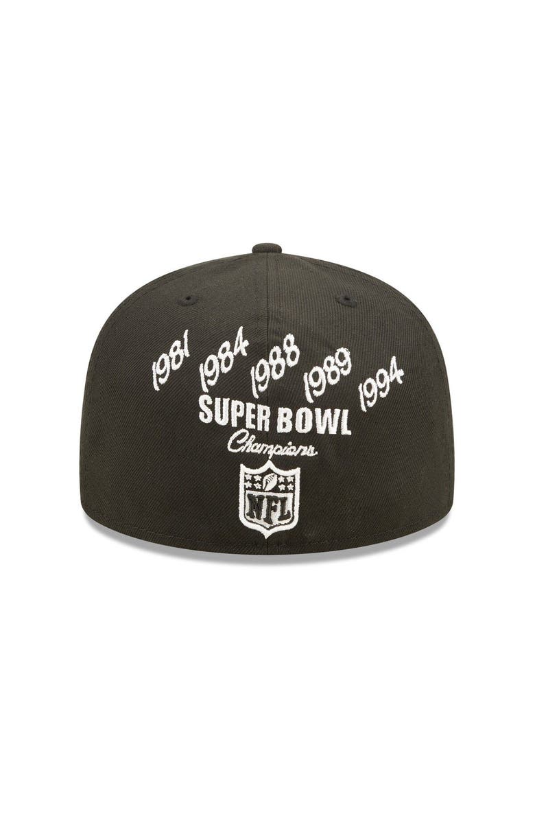 New Era Men's New Era Black San Francisco 49ers Crown 5x Super Bowl Champions 59FIFTY Fitted Hat, Alternate, color,