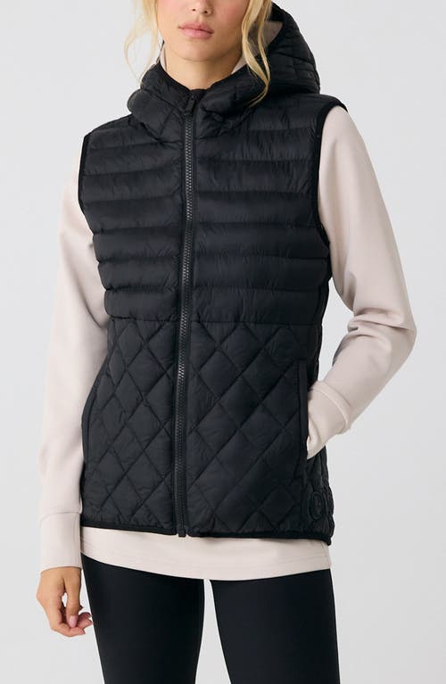 Lole The Base Water Repellent Insulated Hooded Vest In Black