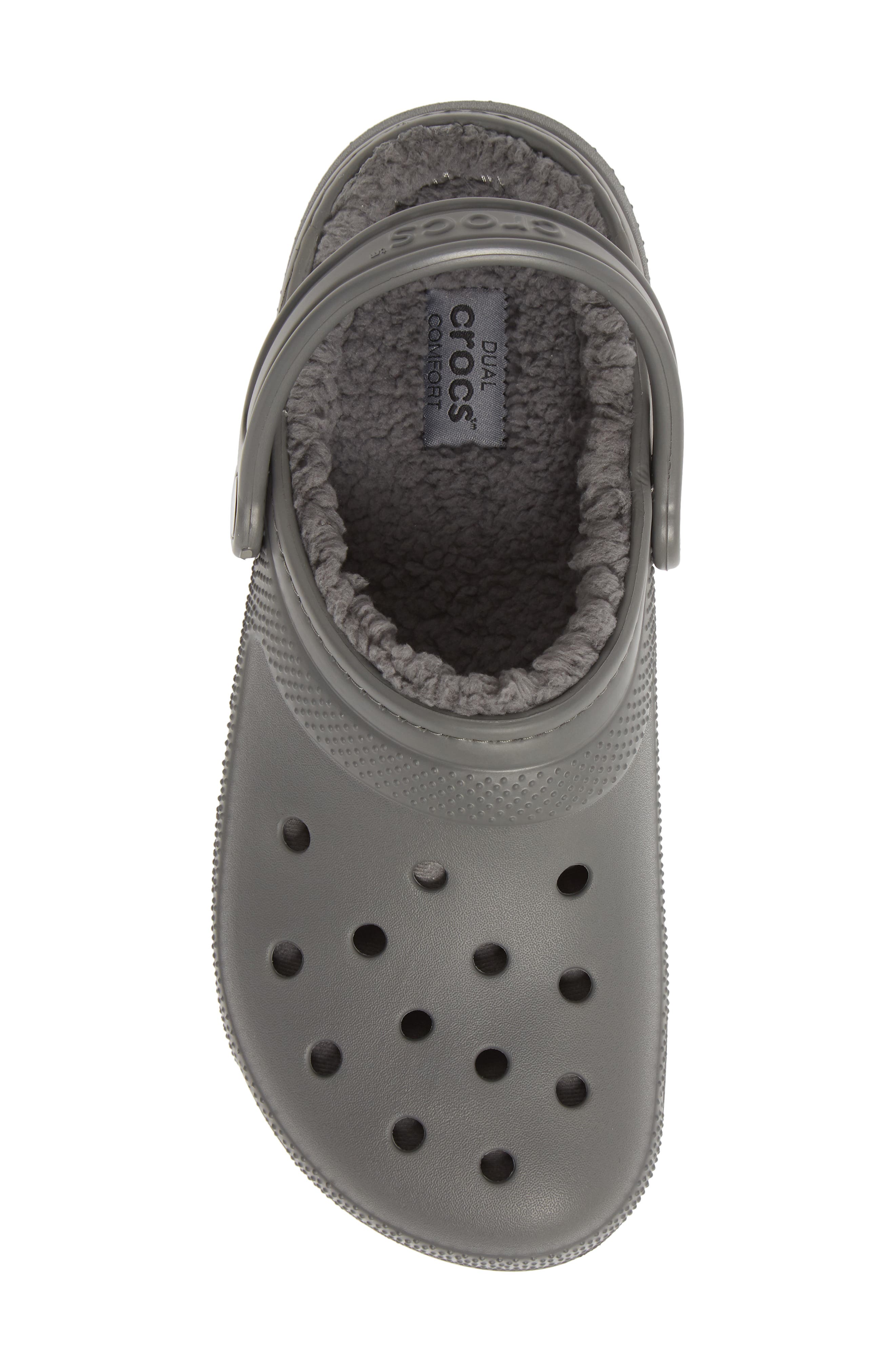 CROCS™ Classic Lined Slipper, Alternate, color, SLATE GREY/ SMOKE