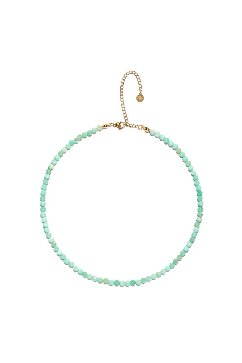 Chrysoprase Choker Necklace For Higher Truth & Uplifting Clarity, Main, color, Gold