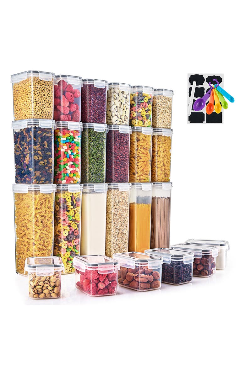 SORBUS 24-Pack Airtight Dry Food Storage Containers, Alternate, color, Clear
