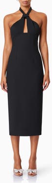 Elliatt Victoria Halter Neck Stretch Crepe Cocktail Dress