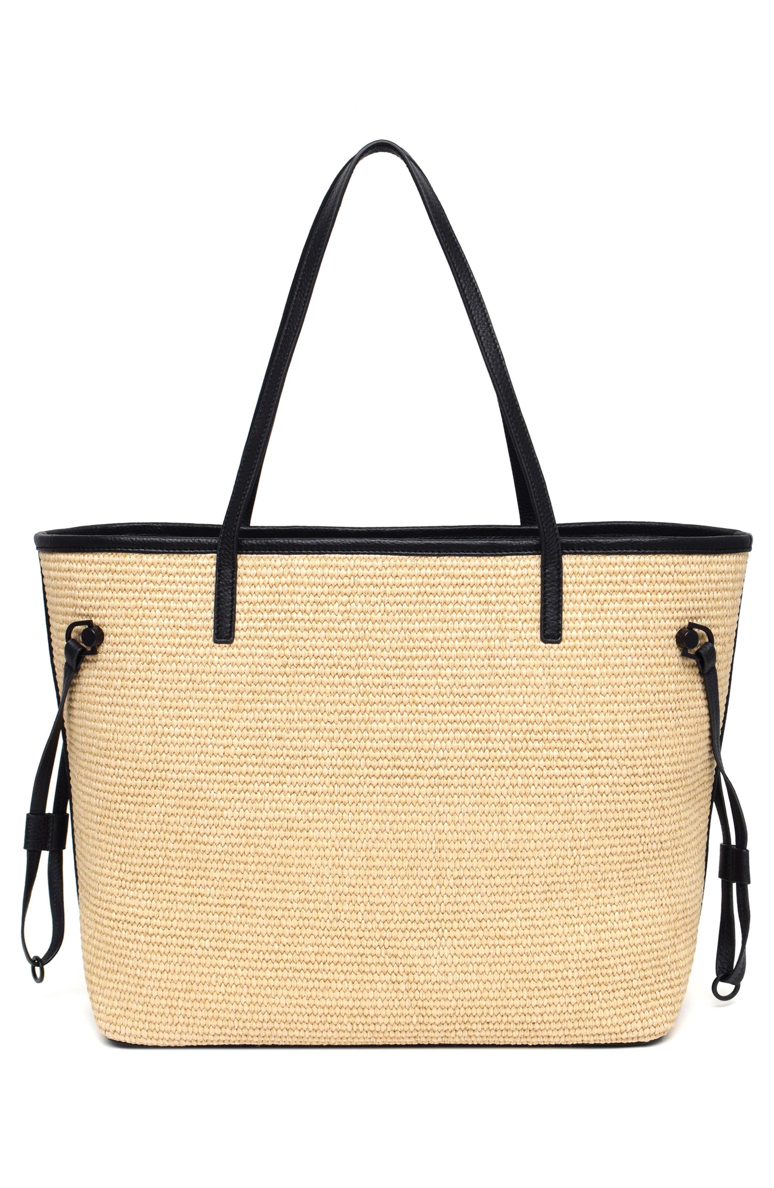 Thacker Kiera Woven Straw Tote, Alternate, color, Natural / Black