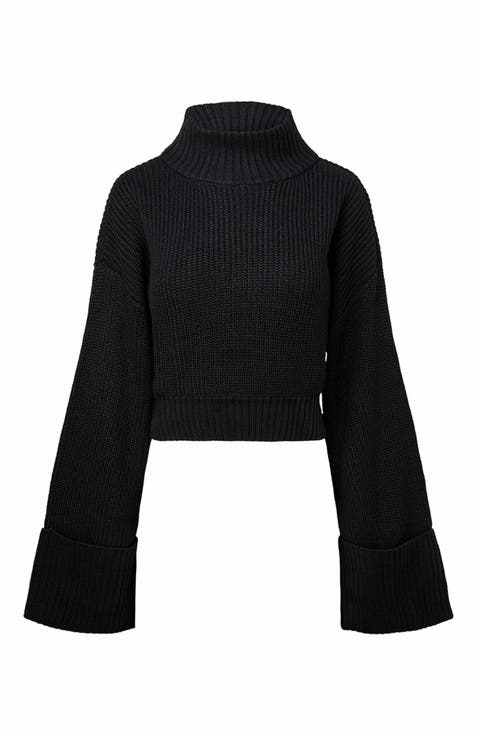 Cropped Turtle Neck Sweater