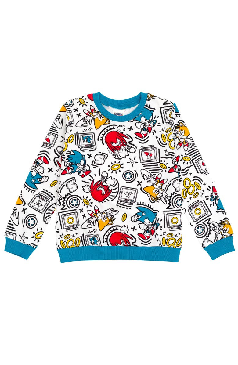 SEGA Sonic the Hedgehog French Terry Sweatshirt & Pants Set, Alternate, color, White