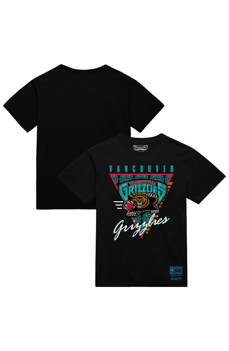 Mitchell & Ness Men's Mitchell & Ness Black Vancouver Grizzlies Worldwide Collection Tri-Logo T-Shirt, Main, color,