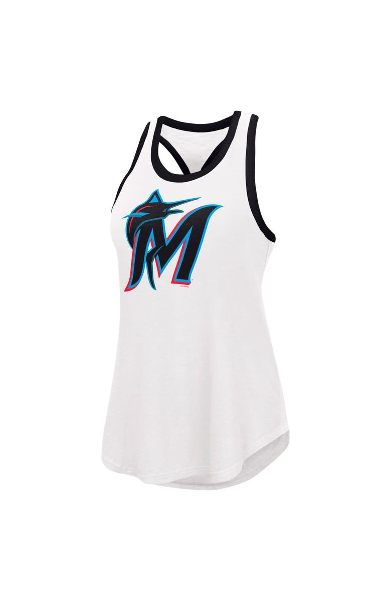 G-III 4HER BY CARL BANKS Women's G-III 4Her by Carl Banks White Miami Marlins Tater Tank Top, Alternate, color, 