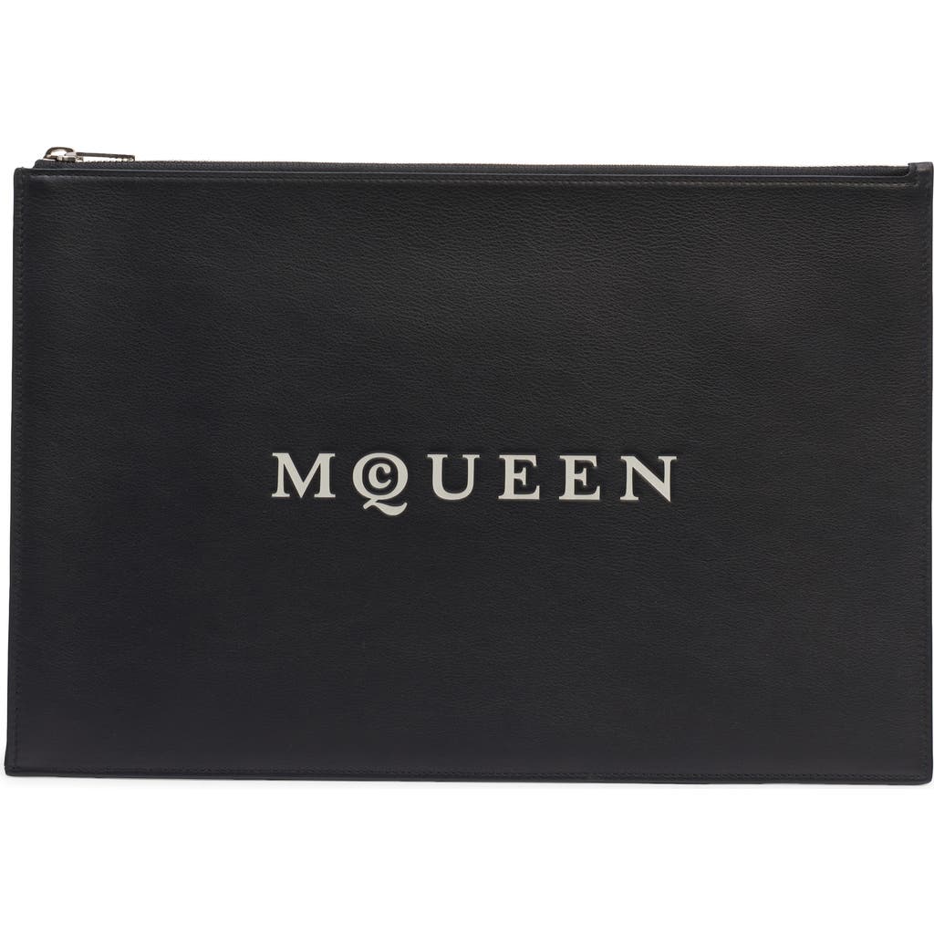 Alexander Mcqueen Large Mcqueen Leather Pouch In Multi