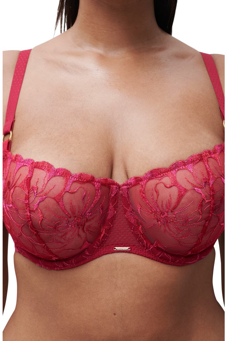 Fleurs Demi Bra, Alternate, color, CANDY APPLE SHADES