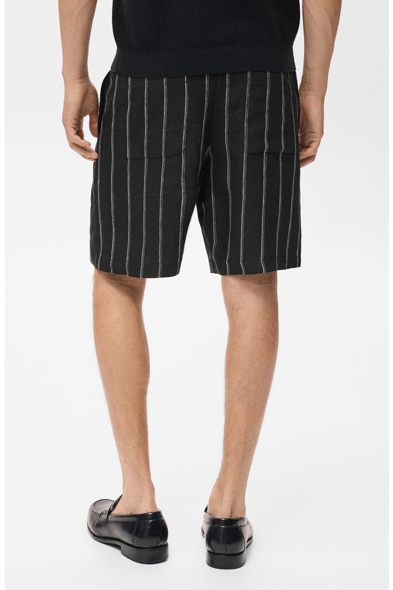 Stripe Linen Bermuda Shorts, Alternate, color, CHARCOAL