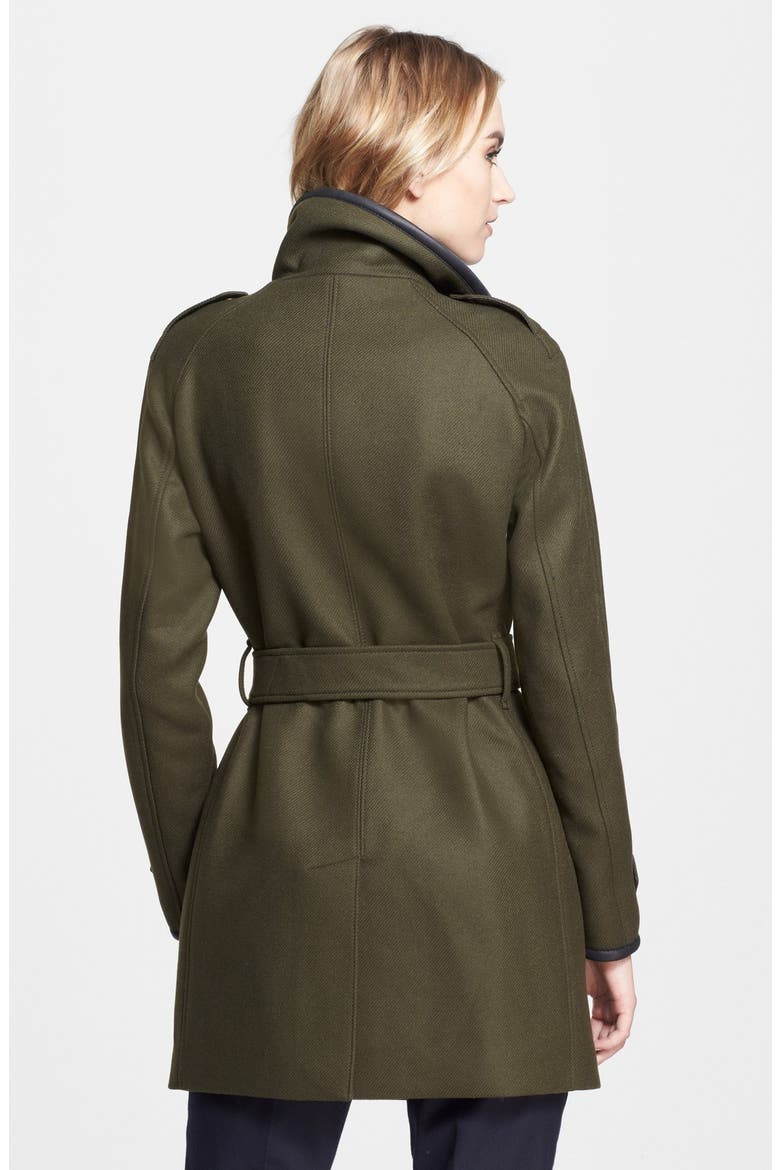 'Waltford' Belted Wool Blend Coat, Alternate, color, DARK OLIVE