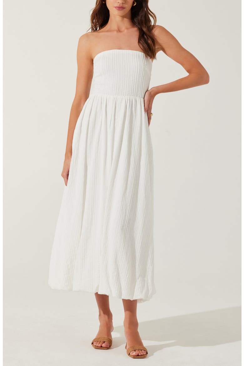Strapless Bubble Hem Dress, Alternate, color, CREAM