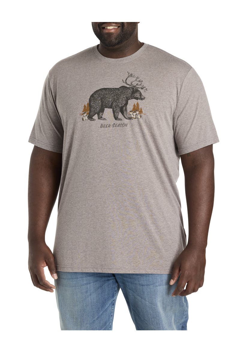 Big & Tall Beer Bear Graphic Tee, Main, color, HEATHER GREY