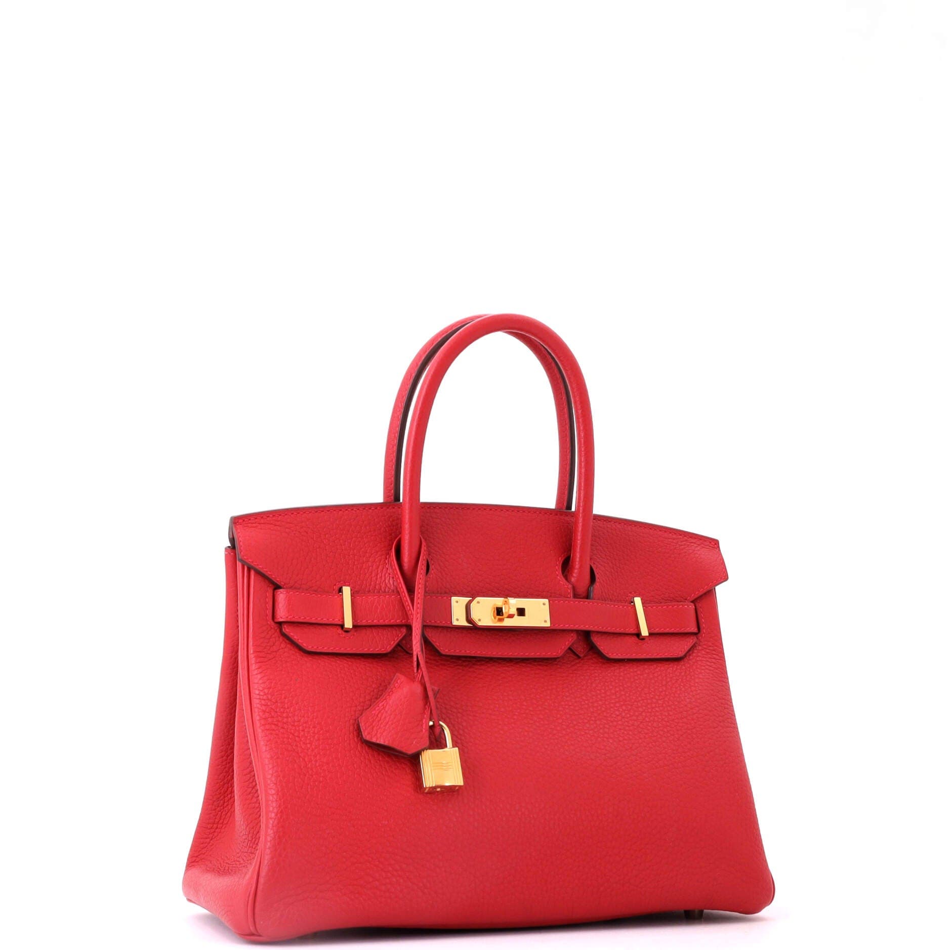 Birkin Handbag Red Clemence with Gold Hardware 30, Alternate, color, Red