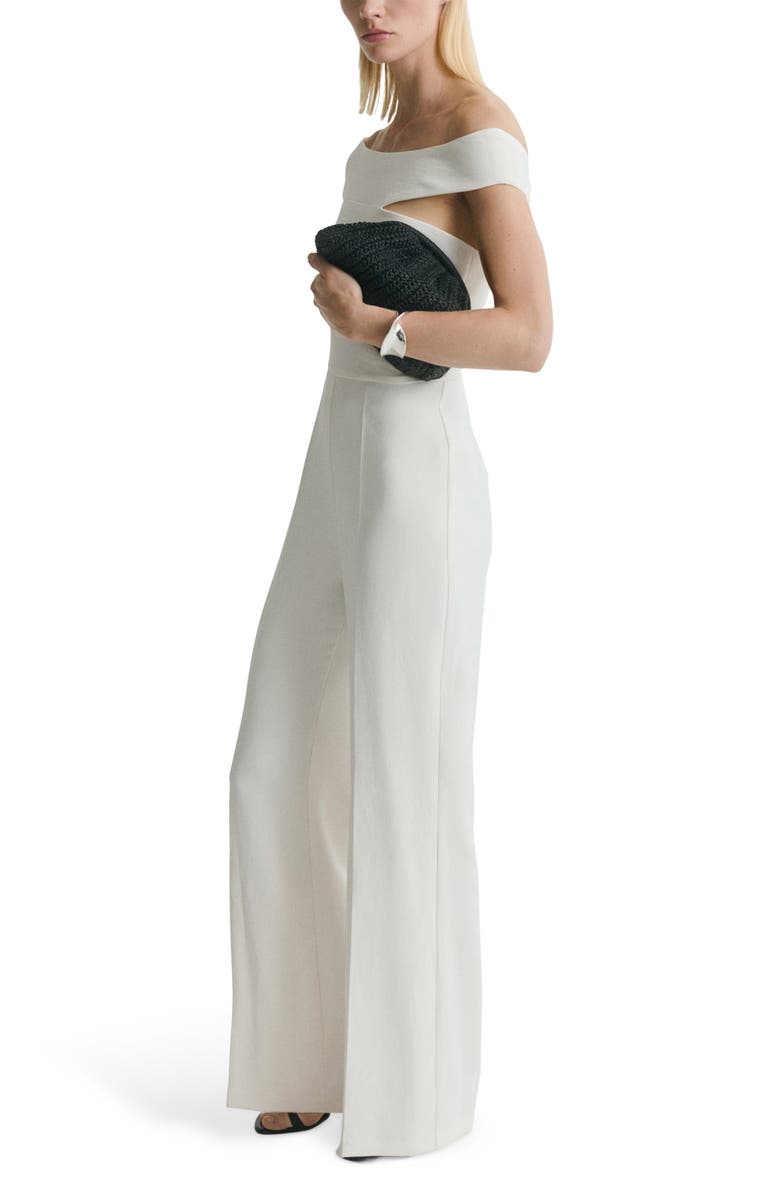 MANGO One-Shoulder Jumpsuit, Main, color,