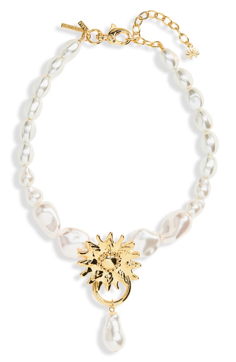 Lele Sadoughi Soleil Freshwater Pearl Pendant Necklace, Main, color, Pearl