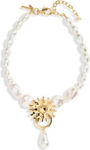 Lele Sadoughi Soleil Freshwater Pearl Pendant Necklace